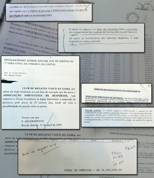 Peties contra o Vasco, termo de litgios e outros documentos do imbrglio judicial no caso Dener